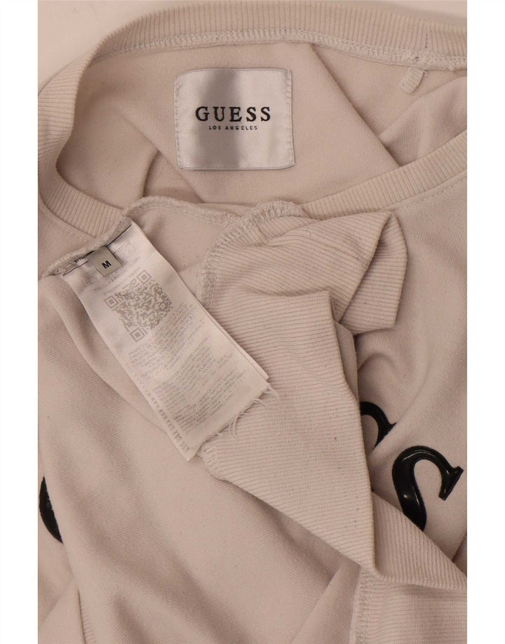 Ανδρικό γραφικό φούτερ Guess, μεσαίο λευκό πολυεστέρας