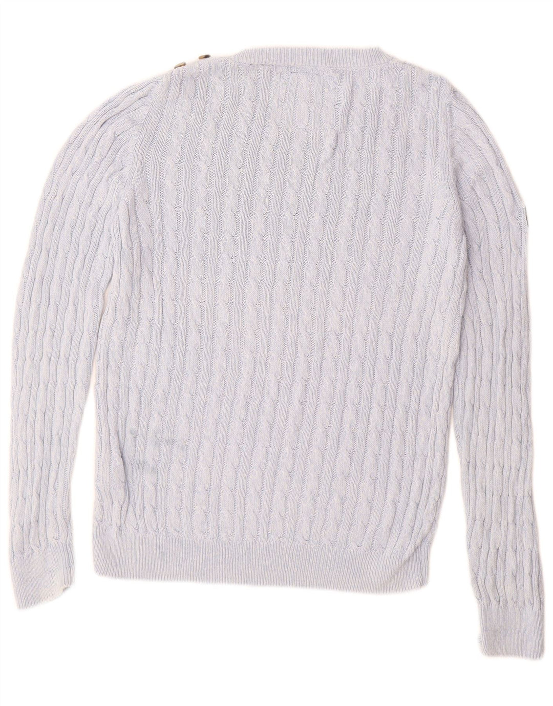 SUPERDRY Γυναικείο πουλόβερ με λαιμόκαυστο UK 14 μεγάλο μπλε βαμβακερό