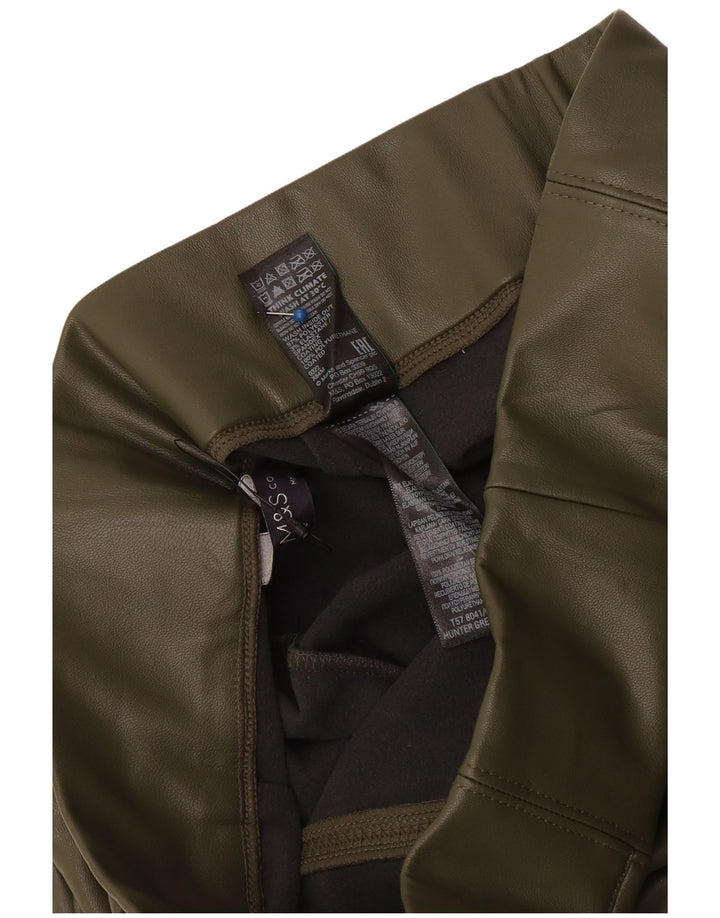 Marks & Spencer Γυναικεία κολάν από συνθετικό δέρμα UK 12 Medium Khaki Polyester