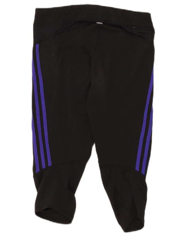 Adidas Womens Climalite Capri Leggings UK 14 Medium Black Polyester