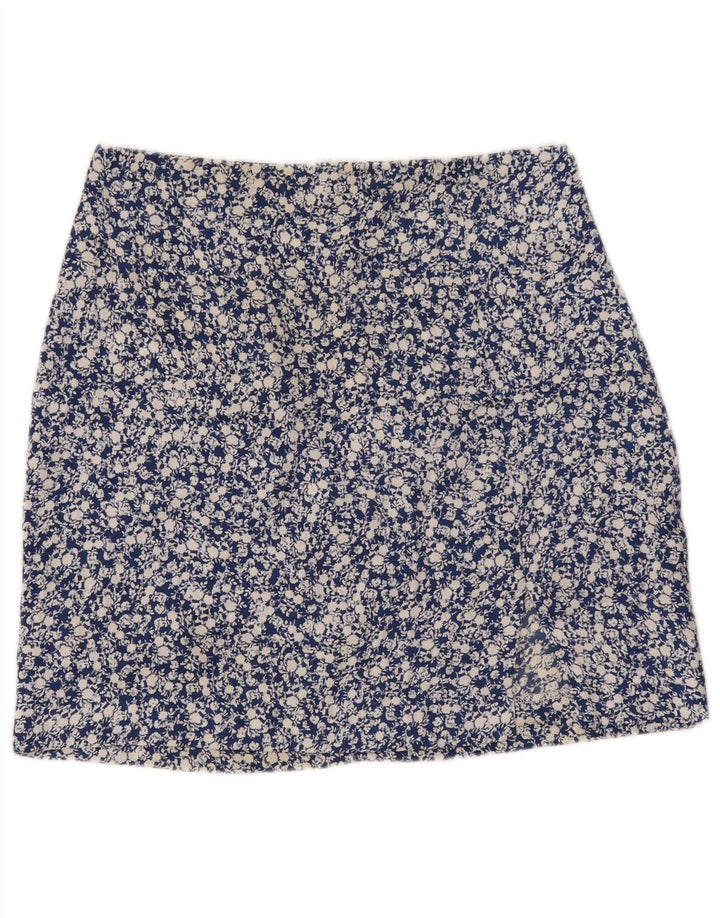 Zara Γυναικεία Μίνι Φούστα Small W26 Blue Floral Polyester