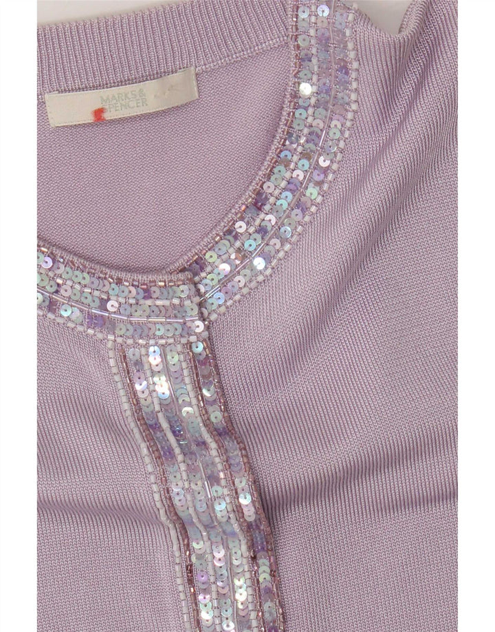 Marks & Spencer Γυναικεία Ζακέτα πουλόβερ UK 10 Small Purple