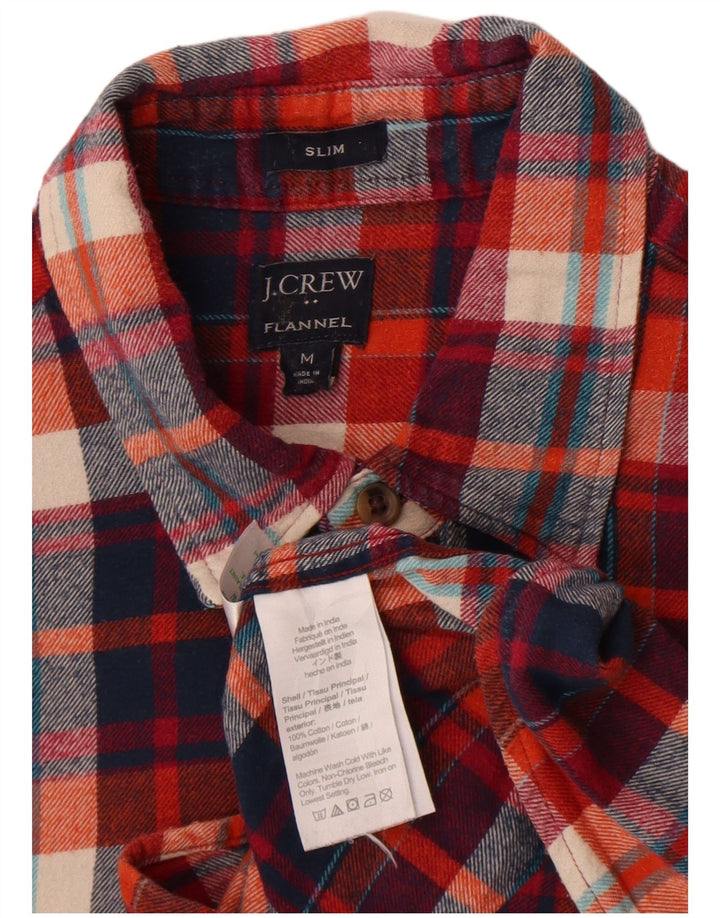 Ανδρικό πουκάμισο J. Crew Slim φανελένιο μεσαίο κόκκινο βαμβακερό