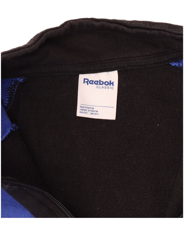 Ανδρικό φούτερ Reebok Graphic 1/4 με φερμουάρ, μεσαίο μπλε βαμβακερό