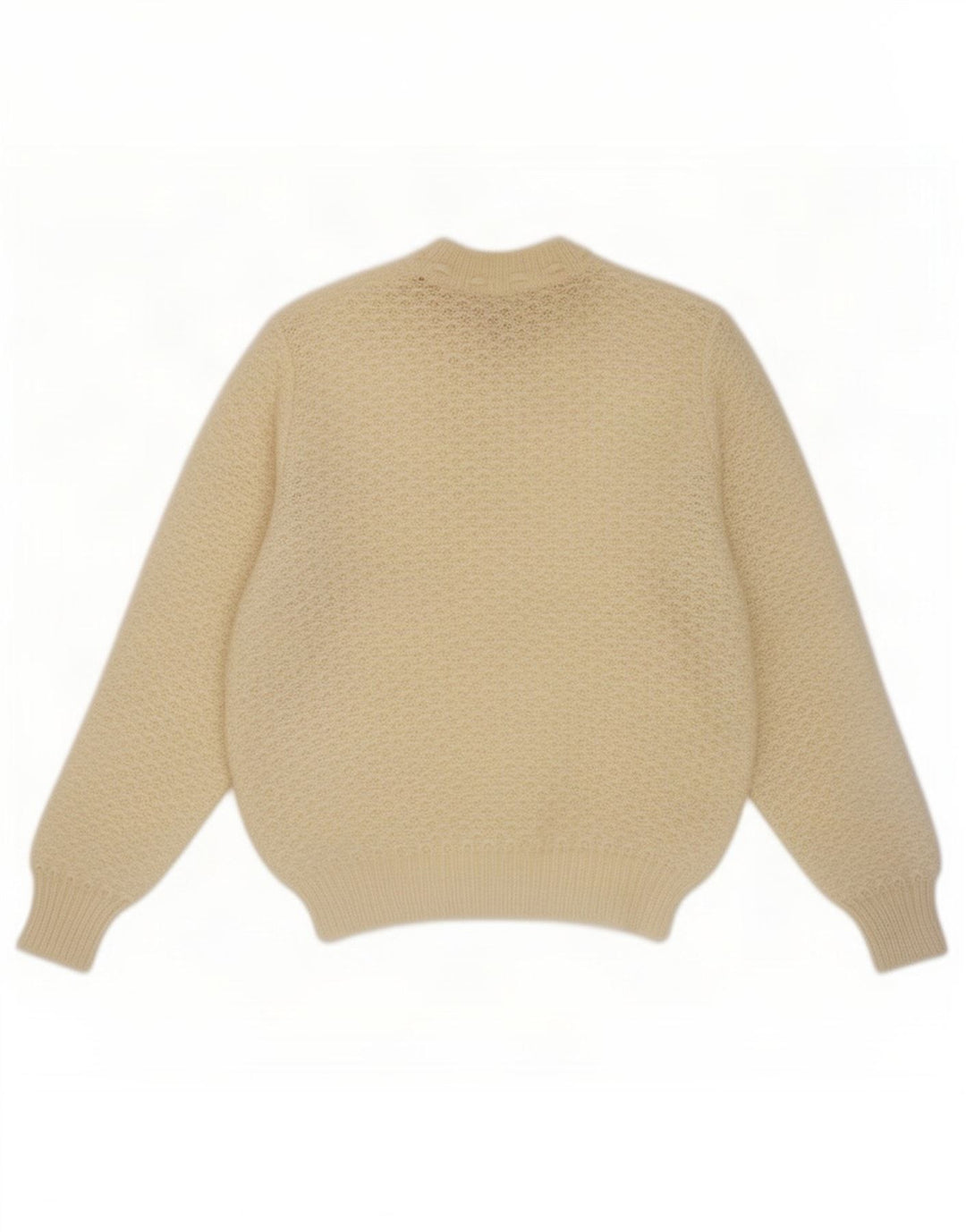 Vintage γυναικείο πουλόβερ με λαιμόκοψη UK 14 Medium Beige