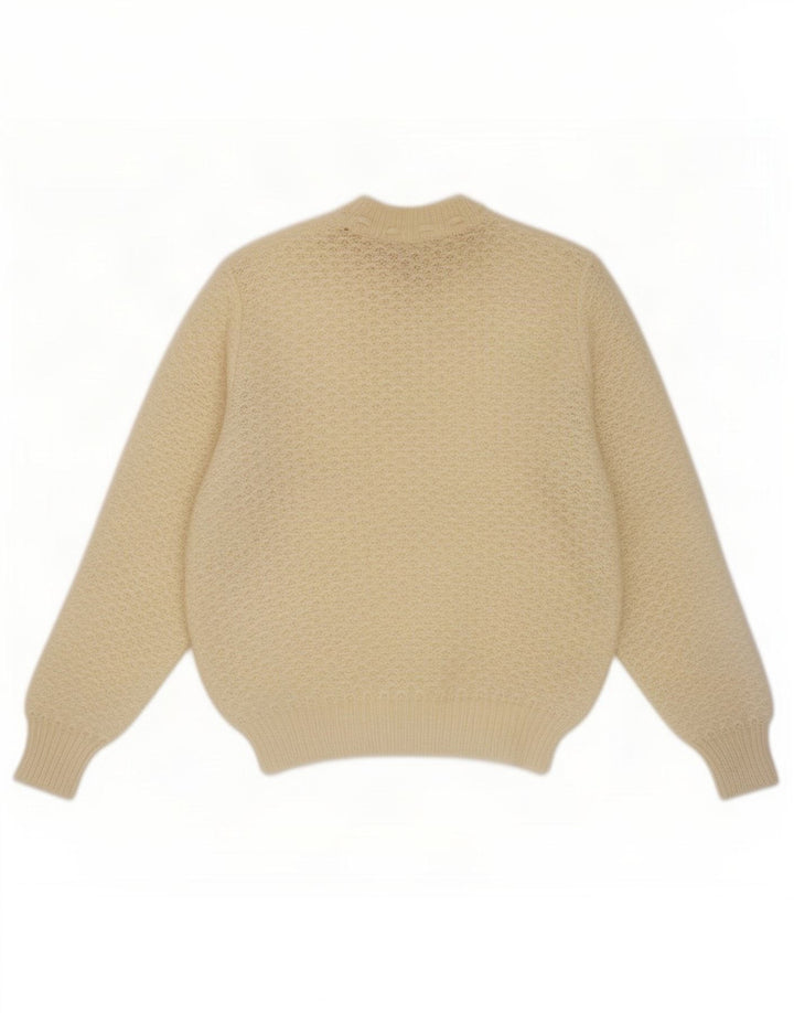 Vintage γυναικείο πουλόβερ με λαιμόκοψη UK 14 Medium Beige