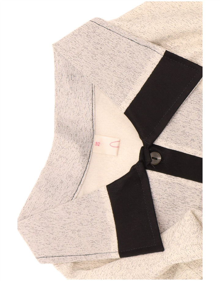 Vintage ανδρικό κοντομάνικο πουλόβερ πουκάμισο IT 52 Μεγάλο υπόλευκο φλύκταρο