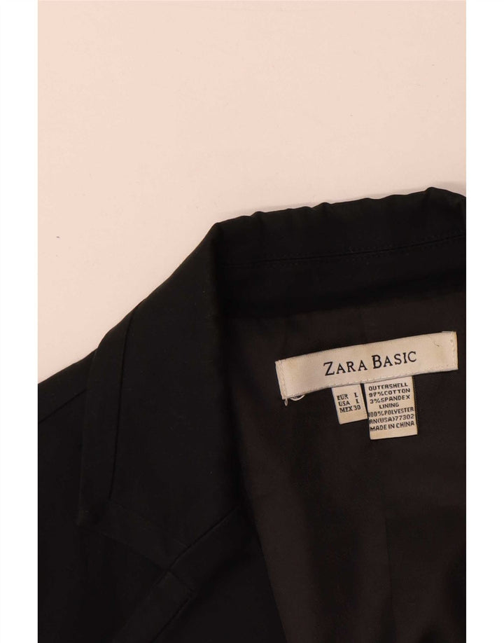 Zara Γυναικείο Μπλέιζερ Μπουφάν UK 14 Μεγάλο Βαμβακερό Μαύρο