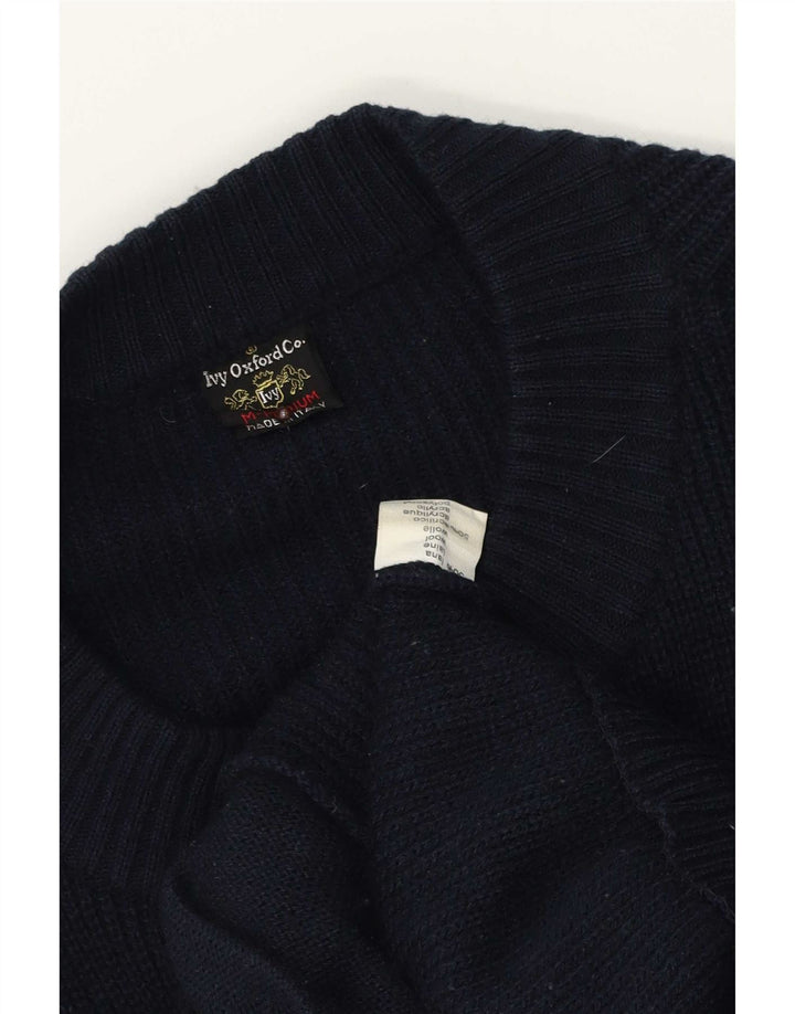 Ανδρικό πουλόβερ με ζακέτα Ivy Oxford Medium Navy Blue μαλλί
