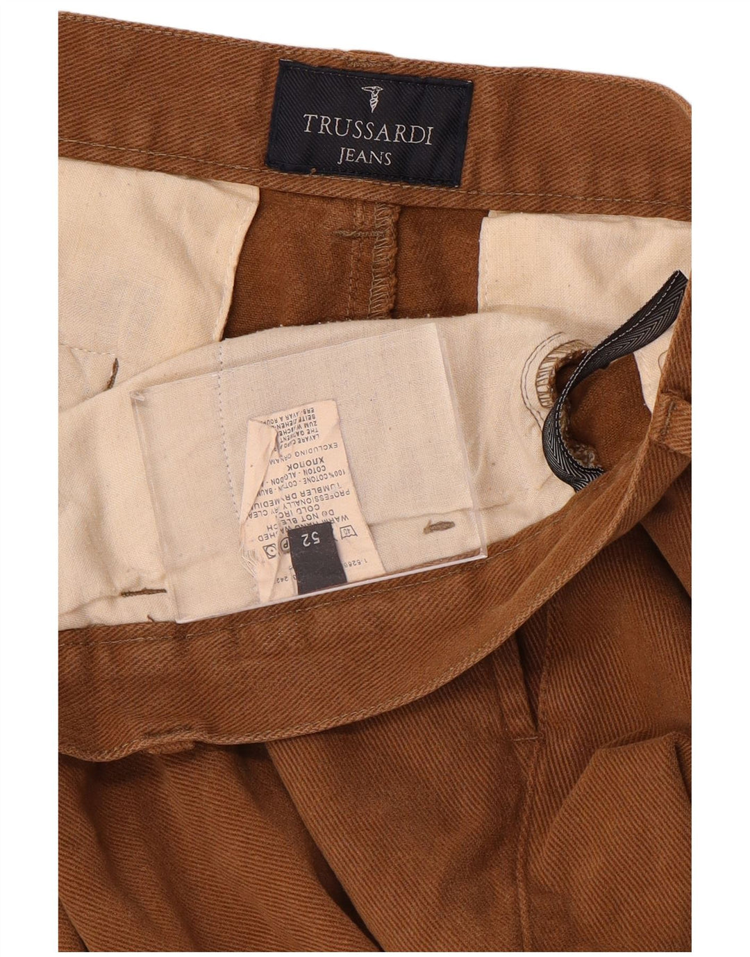 TRUSSARDI Ανδρικό ίσιο παντελόνι Chino IT 52 XL W34 L31 Καφέ βαμβακερό