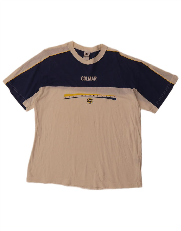 Ανδρικό γραφικό μπλουζάκι COLMAR Τοπ μεσαίου λευκού χρώματος, βαμβακερό σπορ