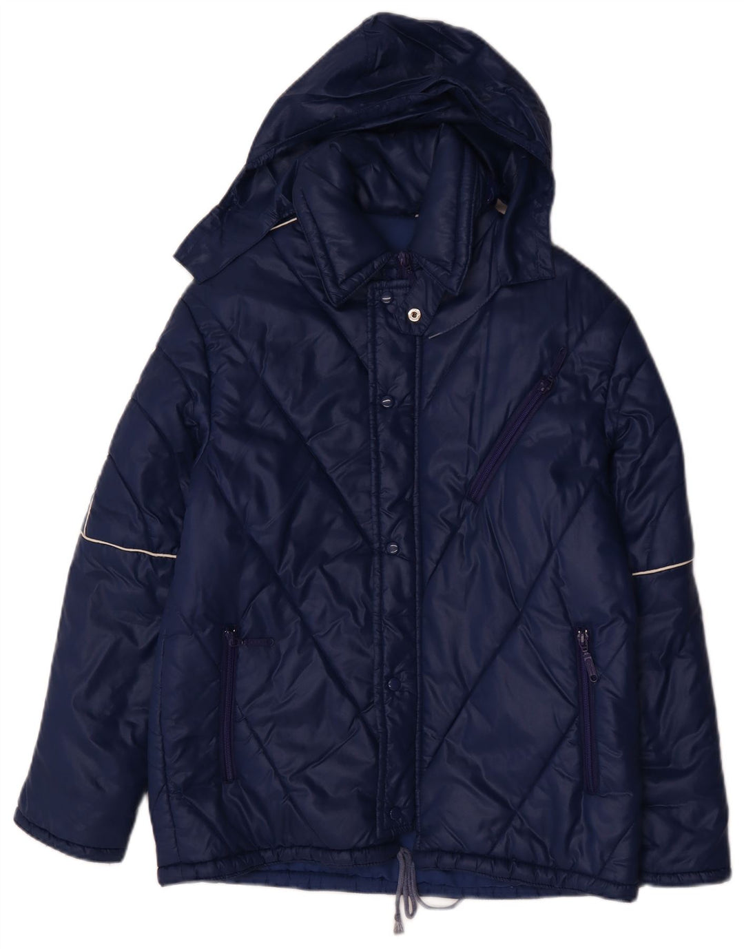 Vintage Ανδρικό μπουφάν με κουκούλα IT 48 Medium Navy Blue Polyamide