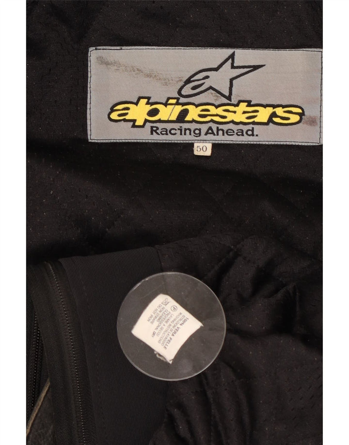 Alpinestars Ανδρικό γραφικό δερμάτινο μπουφάν Racer EU 50 Medium μαύρο δέρμα