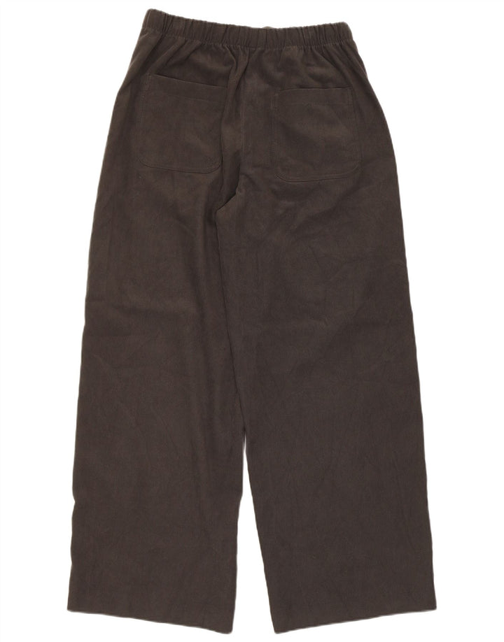 ZARA Γυναικείο παντελόνι Chino με φαρδύ πόδι UK 12 Medium Grey Polyester