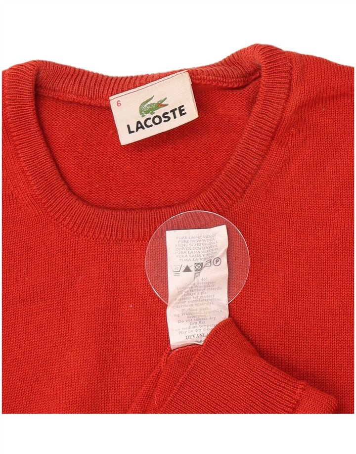 Ανδρικό πουλόβερ Lacoste Crew Neck Jumper Μέγεθος 6 XL Κόκκινο παρθένο μαλλί