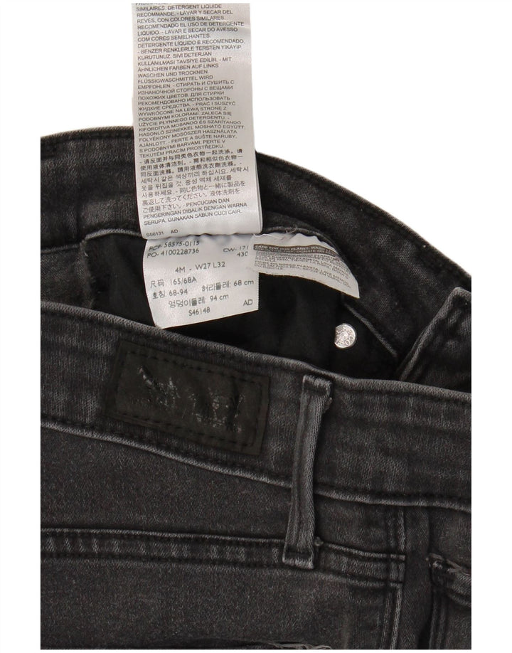 LEVI'S Γυναικεία ψηλόμεσα στενά τζιν US 4 Small W27 L32 Γκρι βαμβακερό
