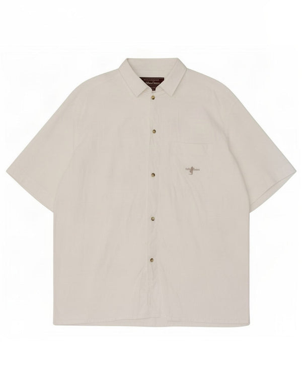 Marlboro Classics Mens Short Sleeve Shirt Large White Cotton
