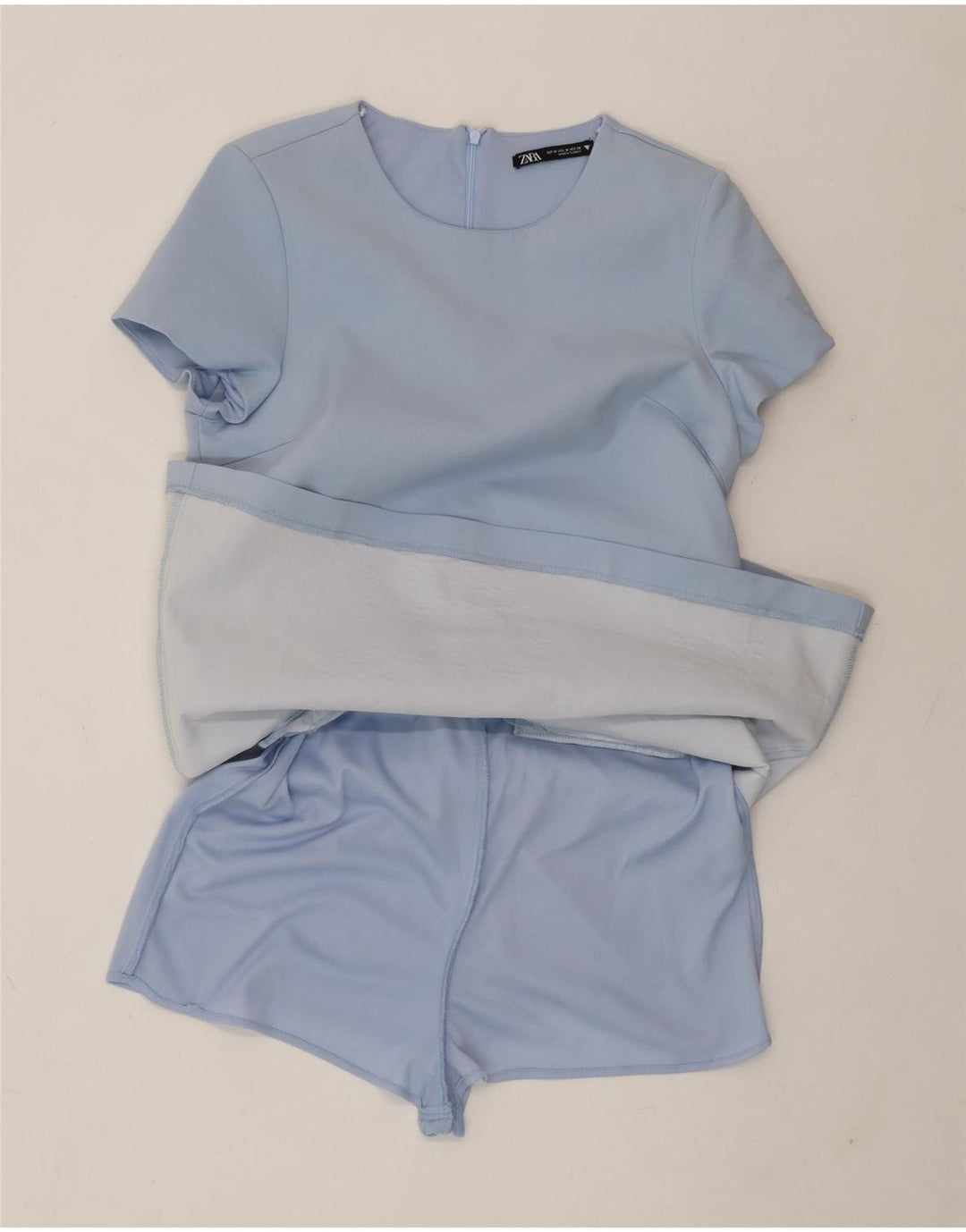 Zara Γυναικείο Playsuit UK 12 Medium Blue Polyester