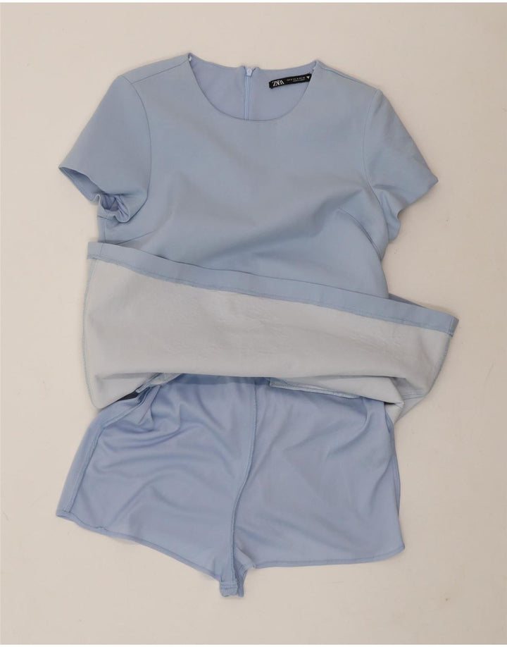 Zara Γυναικείο Playsuit UK 12 Medium Blue Polyester