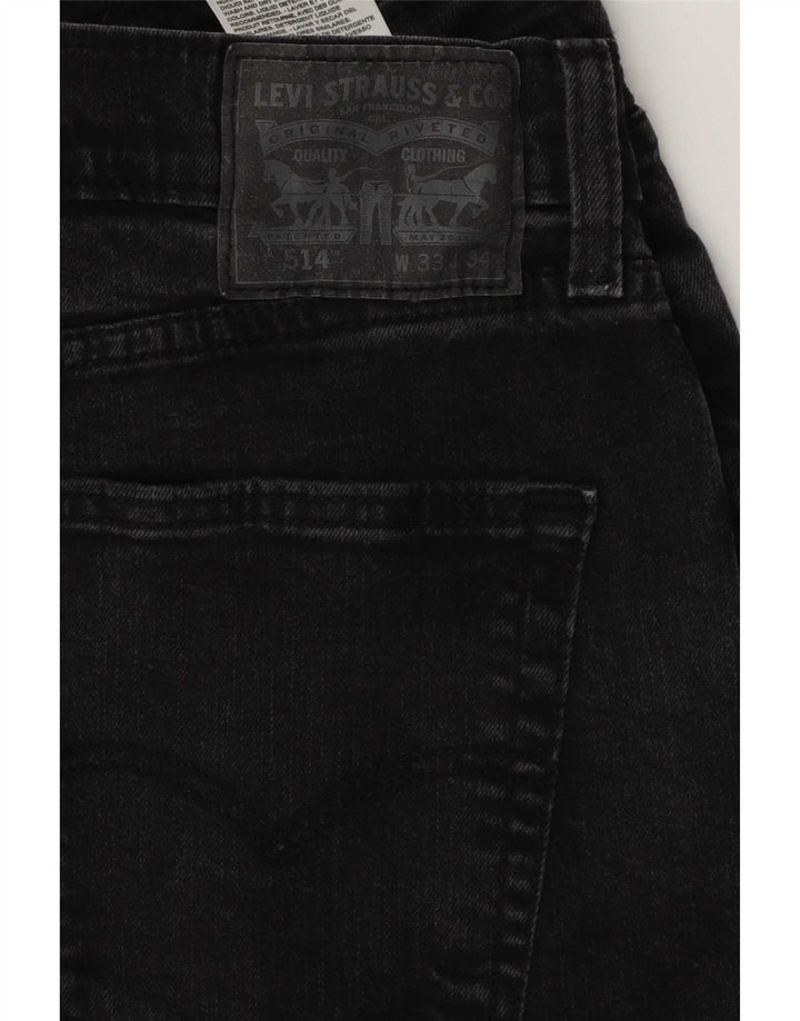 Levi's Mens 514 Straight Jeans W33 L34 Μαύρο βαμβακερό