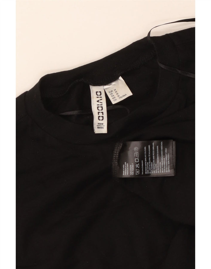 H&M Γυναικείο T-Shirt Top UK 14 Medium Black Cotton