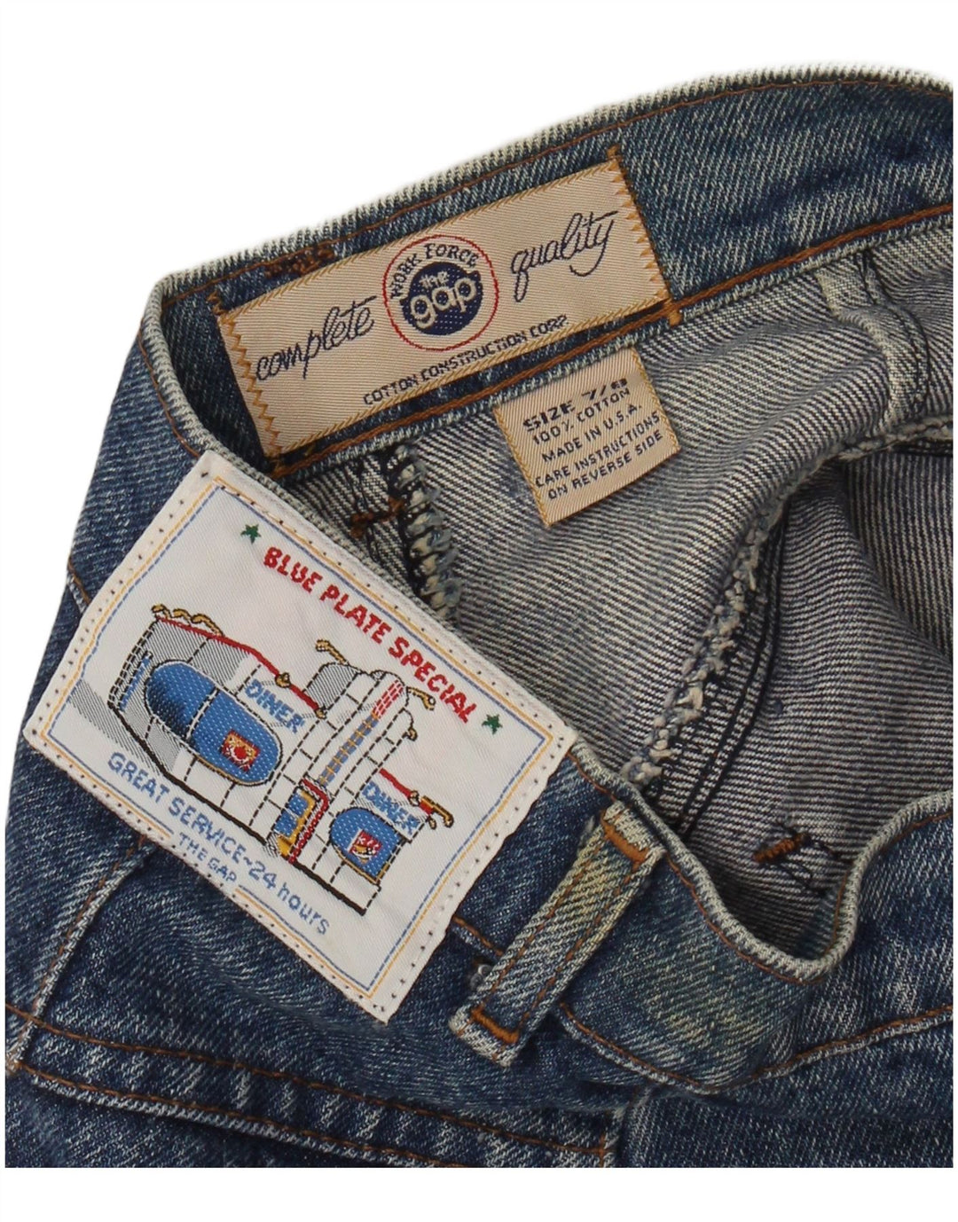 Τζιν φούστα Gap Girls 7-8 ετών W24 Μπλε βαμβακερή