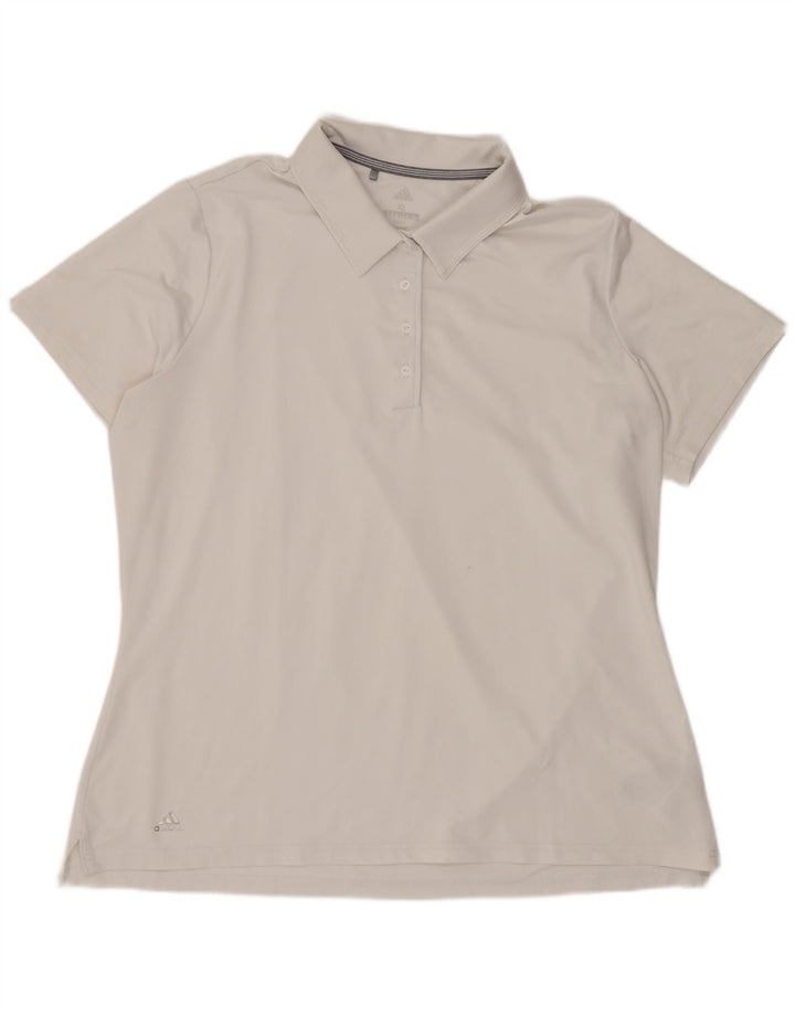 Adidas Γυναικείο Πόλο Μπλουζάκι UK 18 XL Λευκό Πολυεστέρας