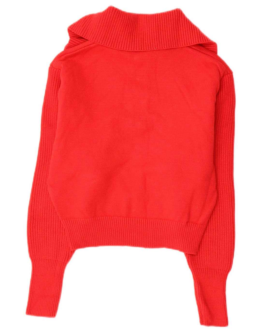 Γυναικείο πουλόβερ με φερμουάρ ZARA UK 14 μεσαίο κόκκινο βισκόζη