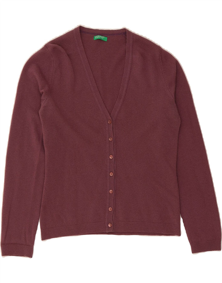 BENETTON Womens Cardigan Sweater UK 12 Medium Burgundy Vintage Benetton and Second-Hand Benetton from Messina Hembry 