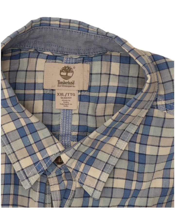 Ανδρικό κοντομάνικο πουκάμισο Timberland Earthkeepers Slim Fit 2XL Blue Check