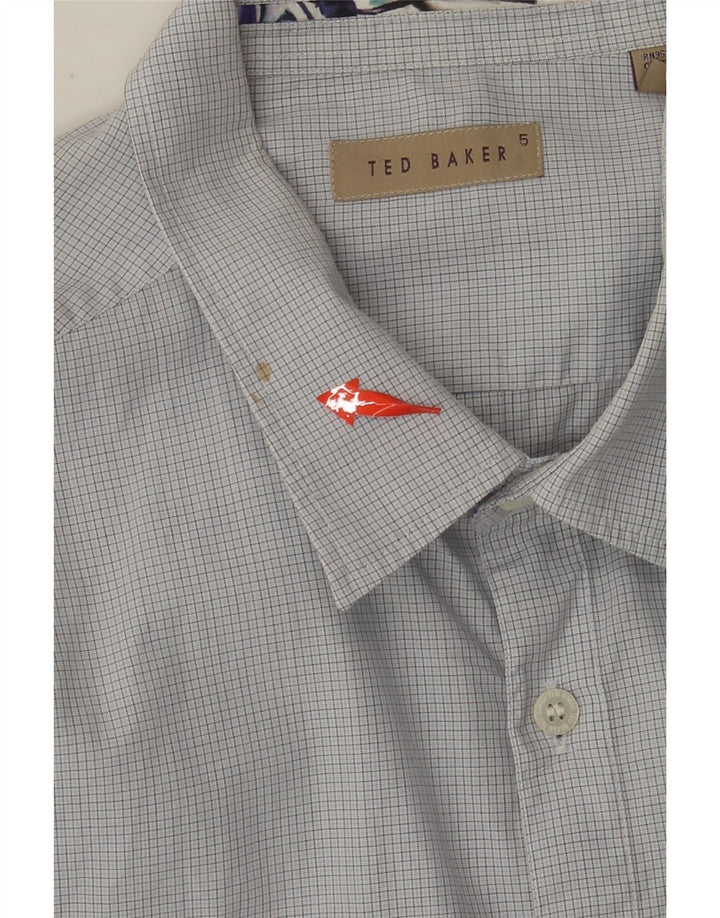 TED BAKER Ανδρικό πουκάμισο νούμερο 5 XL Blue Gingham Cotton