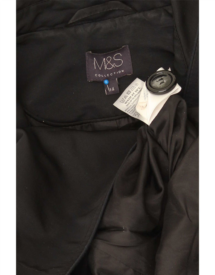 Marks & Spencer Γυναικεία καμπαρντίνα UK 14 Large Black Polyester