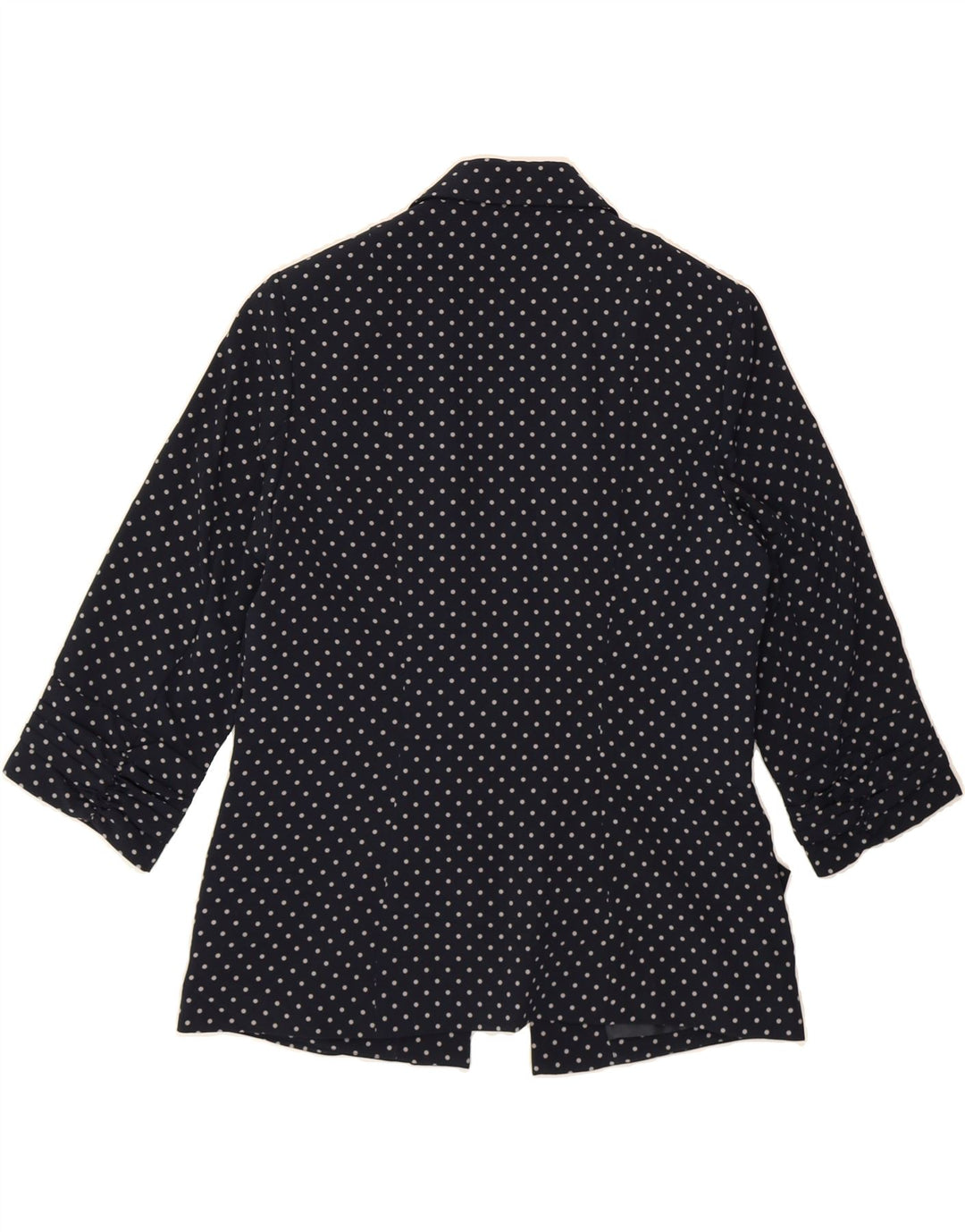 MARKS & SPENCER Womens Open Blazer Jacket UK 12 Medium Navy Blue Spotted Vintage Marks & Spencer and Second-Hand Marks & Spencer from Messina Hembry 