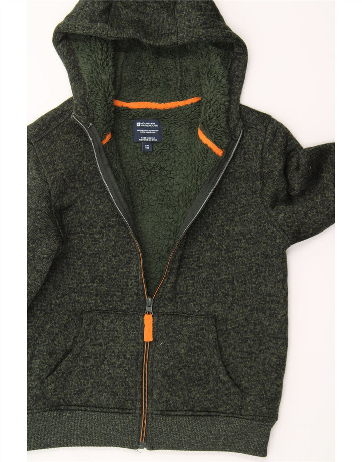 MOUNTAIN WAREHOUSE Boys Zip Hoodie Sweater 9-10 Years Green Polyester Vintage Mountain Warehouse and Second-Hand Mountain Warehouse from Messina Hembry 