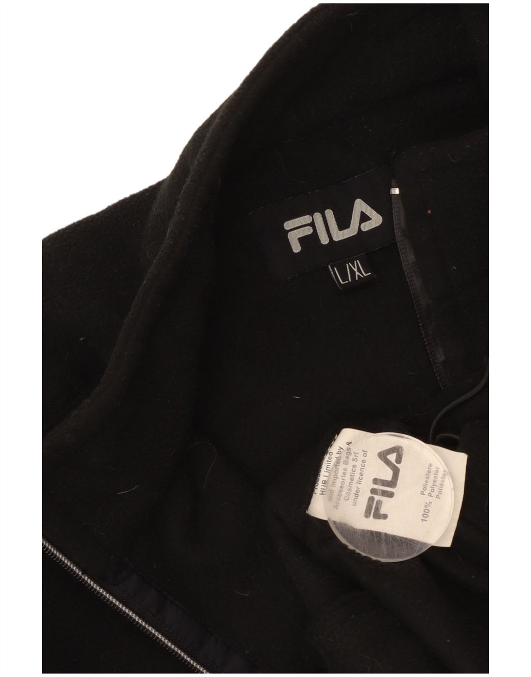 FILA Ανδρικό Fleece Jacket UK 40 Large Black Polyester