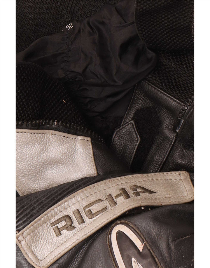Ανδρικό δερμάτινο παντελόνι Richa EU 52 Large W34 L29 Black Colourblock