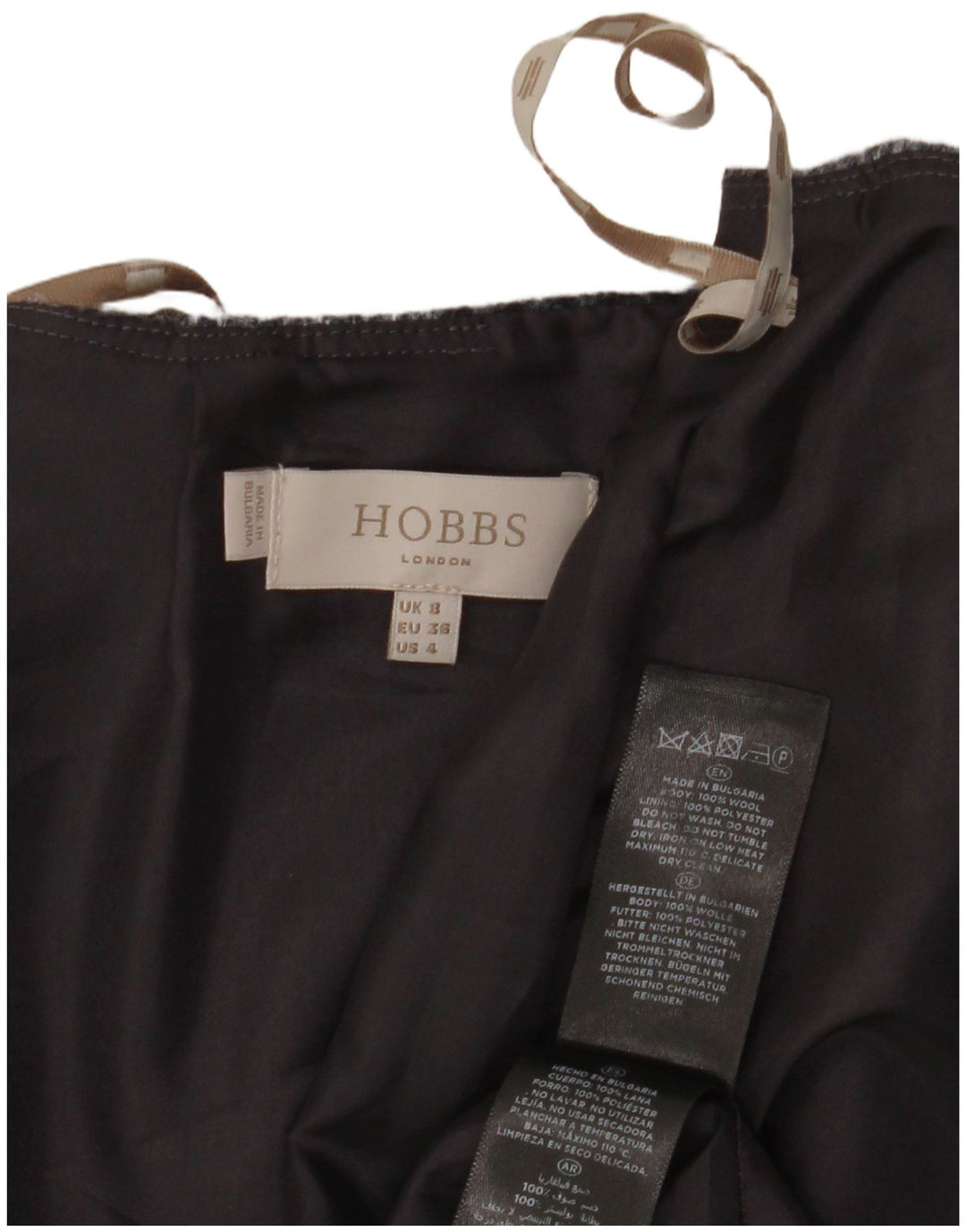 Hobbs Γυναικεία Pencil Φούστα UK 8 Small W28 Grey Check Wool