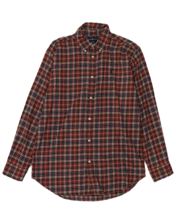 Ralph Lauren Boys Flannel πουκάμισο 15-16 ετών XL Κόκκινο βαμβακερό καρό