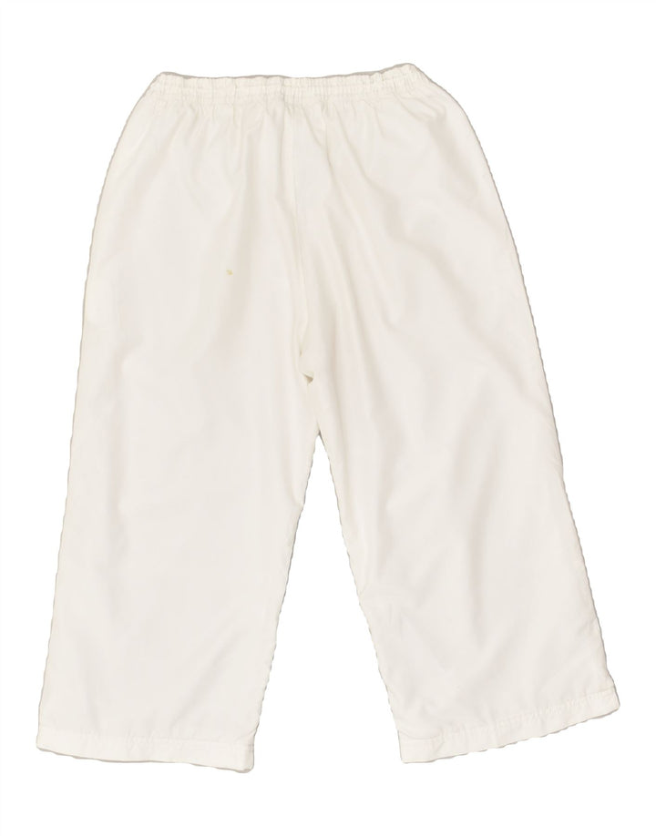 REEBOK Womens Capri Tracksuit Trousers UK 12 Medium  White Polyester | Vintage Reebok | Thrift | Second-Hand Reebok | Used Clothing | Messina Hembry 