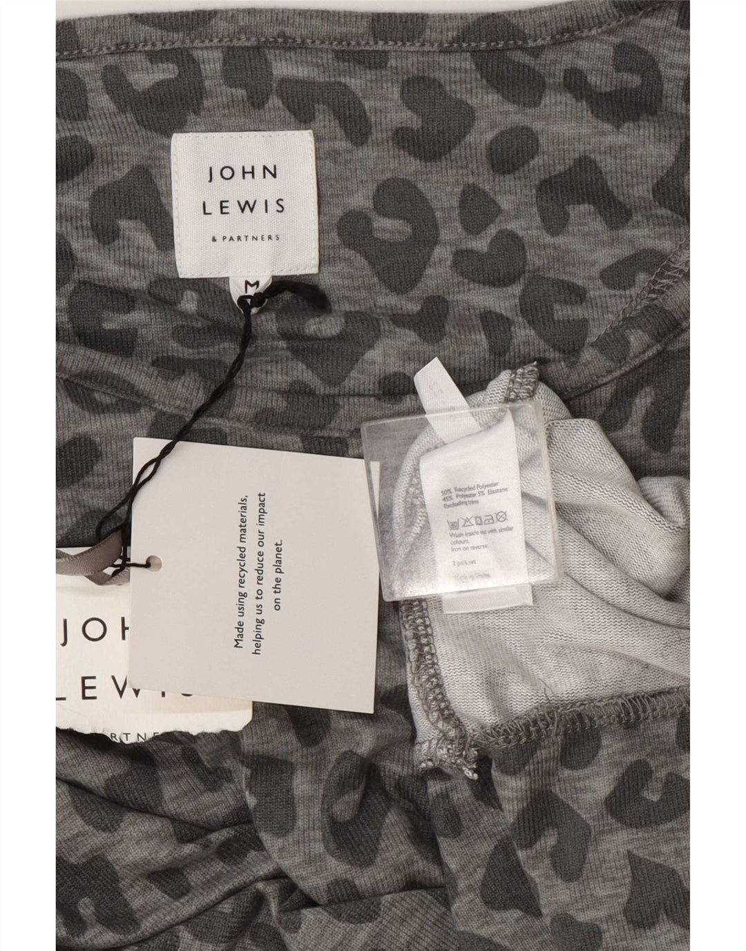 John Lewis Γυναικεία φούτερ Jumper UK 14 Medium Grey Animal print