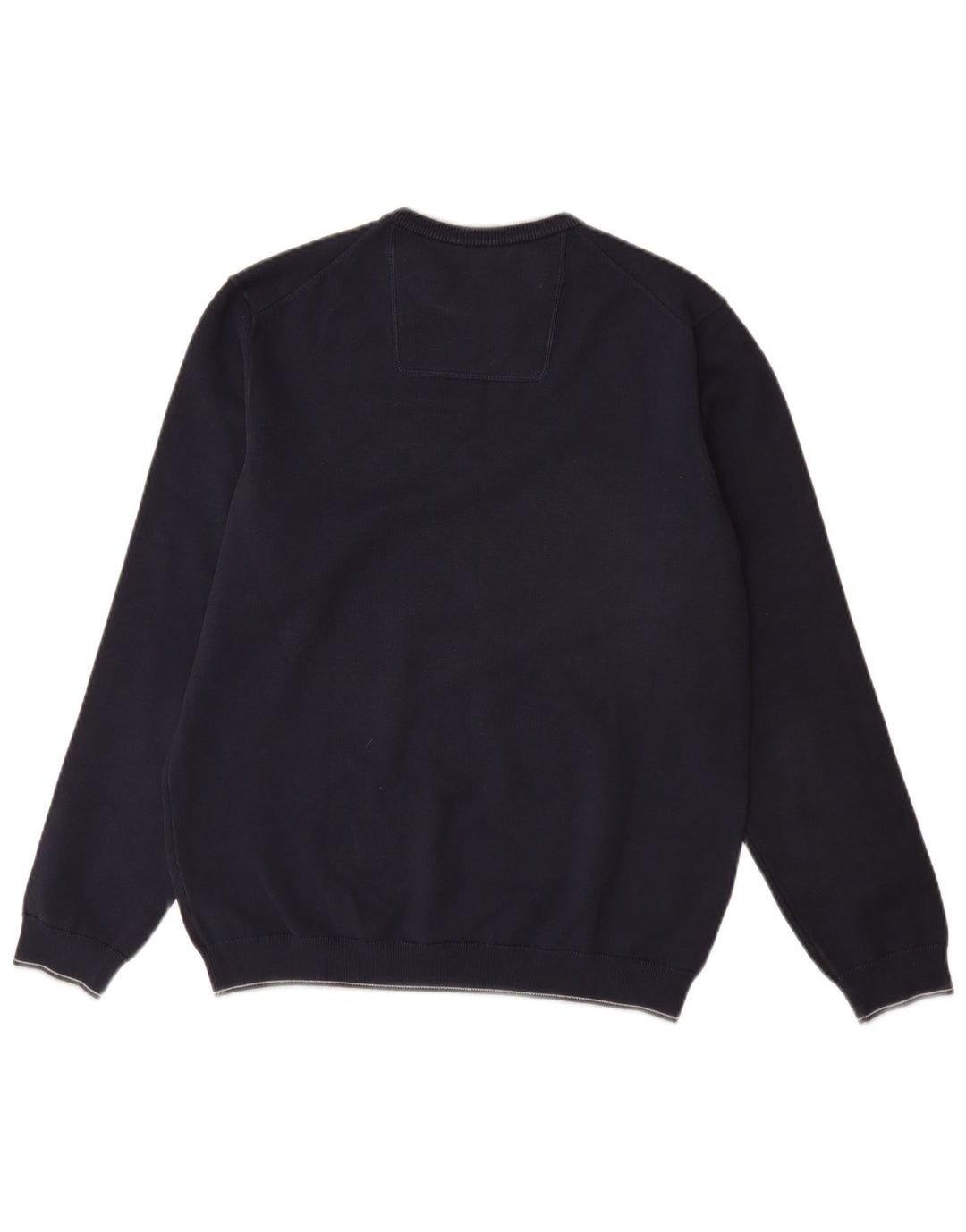 Ανδρικό πουλόβερ με λαιμόκοψη HUGO BOSS Μεγάλο μπλε βαμβακερό