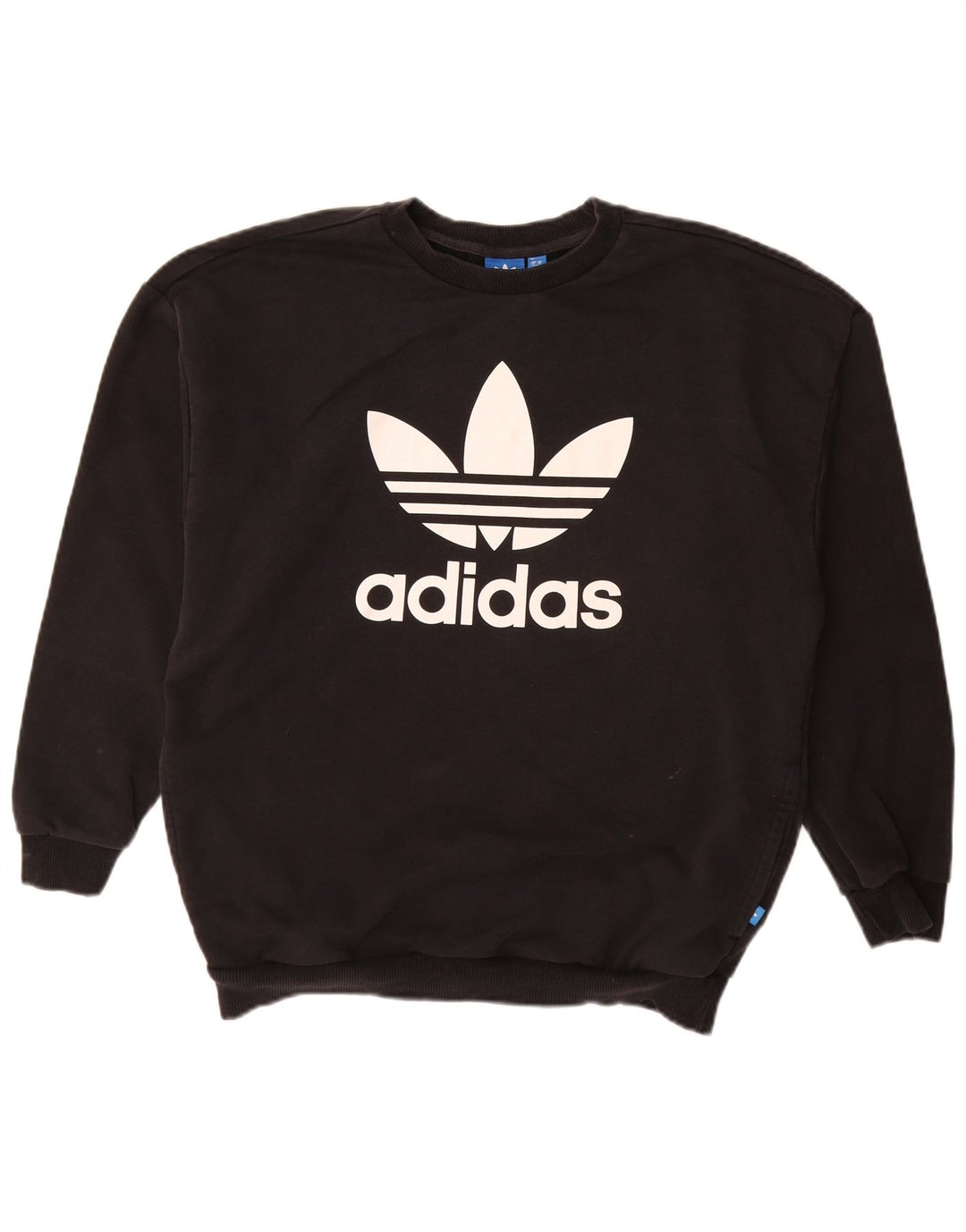 Γυναικείο γραφικό φούτερ ADIDAS Jumper UK 14 μεγάλο μαύρο βαμβακερό
