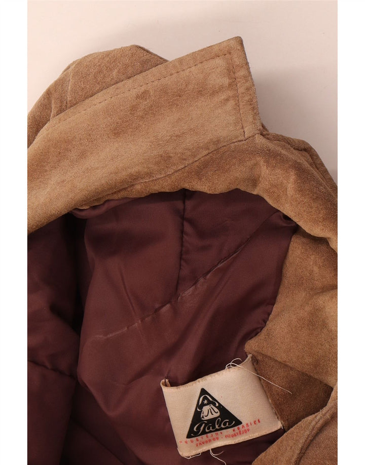 Vintage γυναικείο σουέτ σακάκι με 3 κουμπιά UK 16 Large Beige