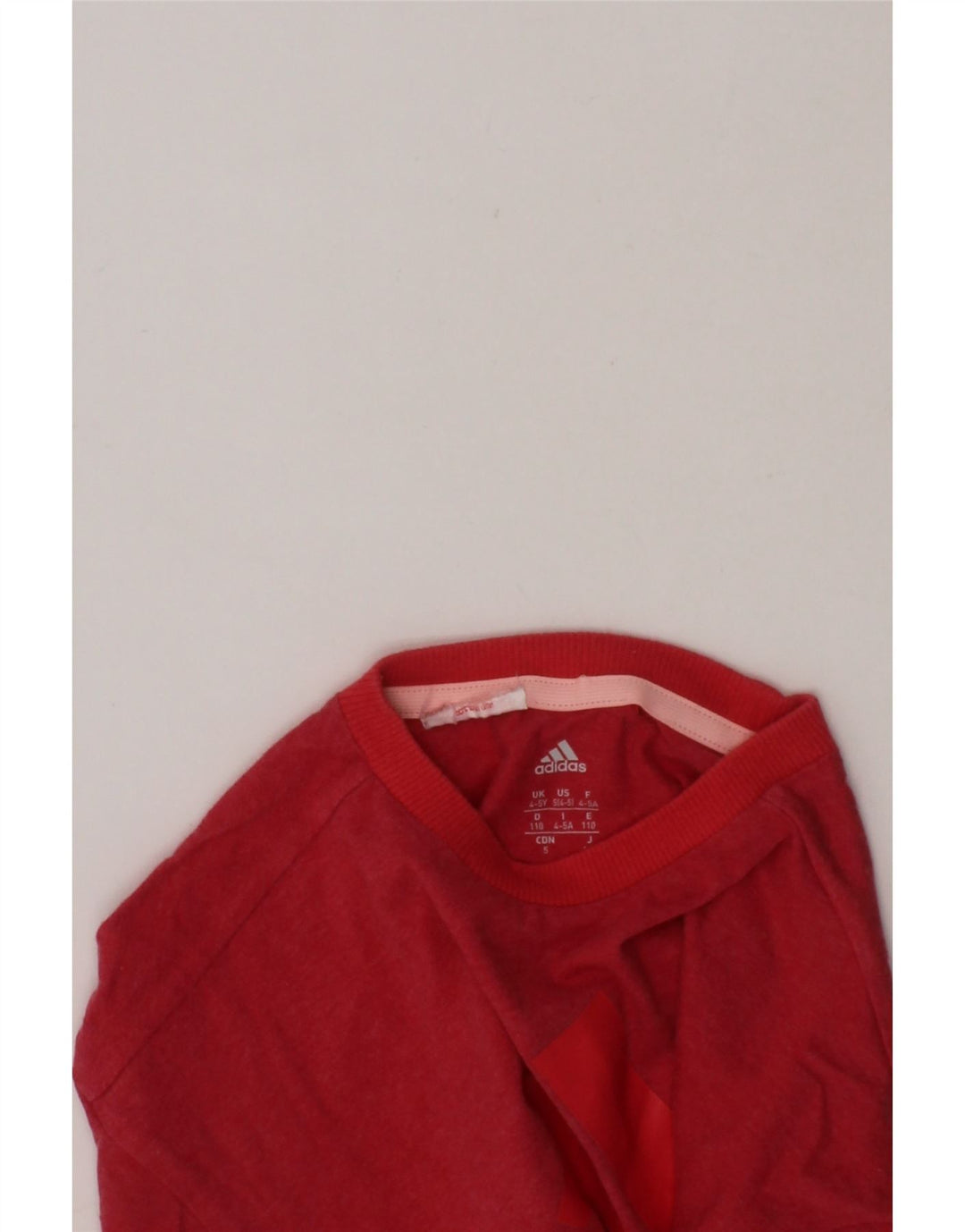 ADIDAS Boys Graphic T-Shirt Top 4-5 Years Red Vintage Adidas and Second-Hand Adidas from Messina Hembry 