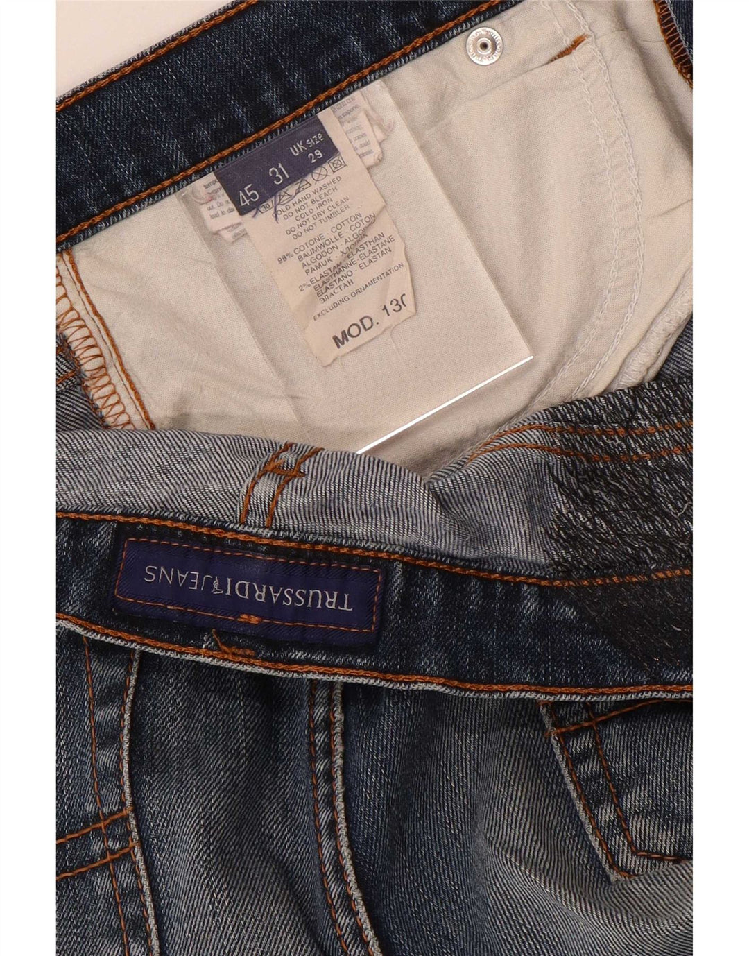Γυναικείο τζιν Trussardi ίσιο W29 L29 Μπλε βαμβακερό