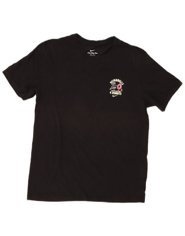 Γραφικό T-shirt με ανδρικό ντόνατς Nike, μεσαίο μαύρο βαμβακερό