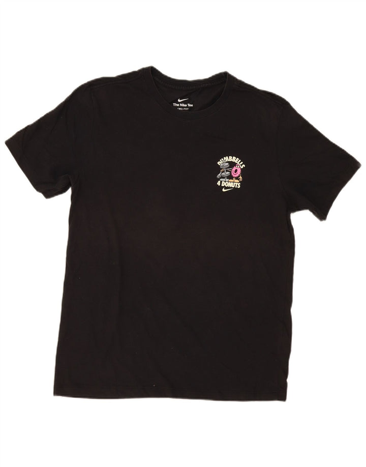 Γραφικό T-shirt με ανδρικό ντόνατς Nike, μεσαίο μαύρο βαμβακερό