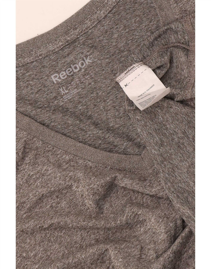 Reebok Γυναικείο T-Shirt Top UK 16 Large Grey Polyester