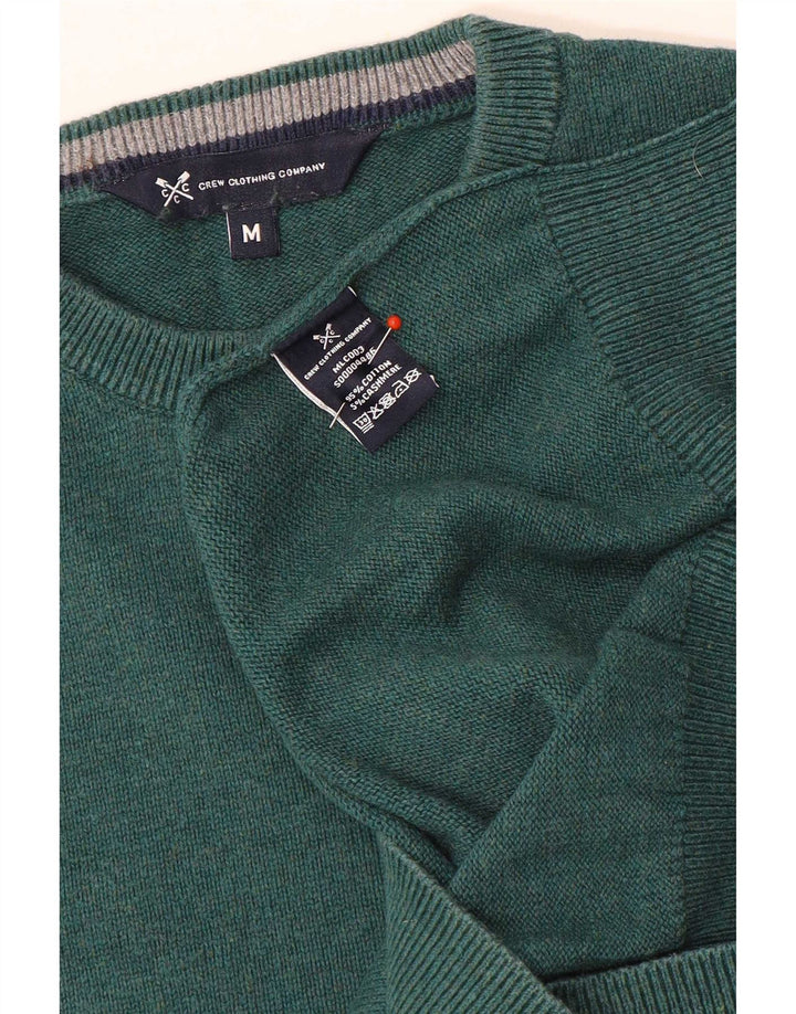 Ανδρικό πουλόβερ με λαιμόκοψη Crew Clothing Ανδρικό βαμβακερό μεσαίο πράσινο
