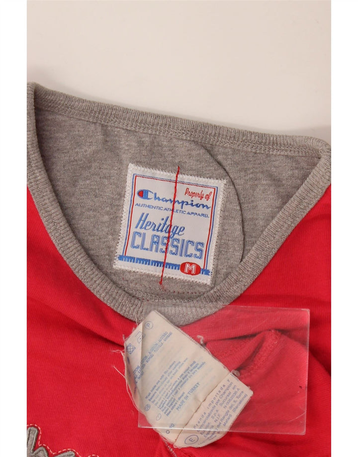 Champion Womens Heritage Classics Graphic T-Shirt Top UK 12 Medium Red
